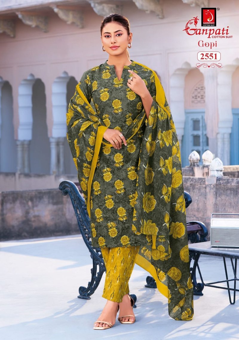 Gopi Vol 16 By Ganpati Cotton Printed Readymade Dress 